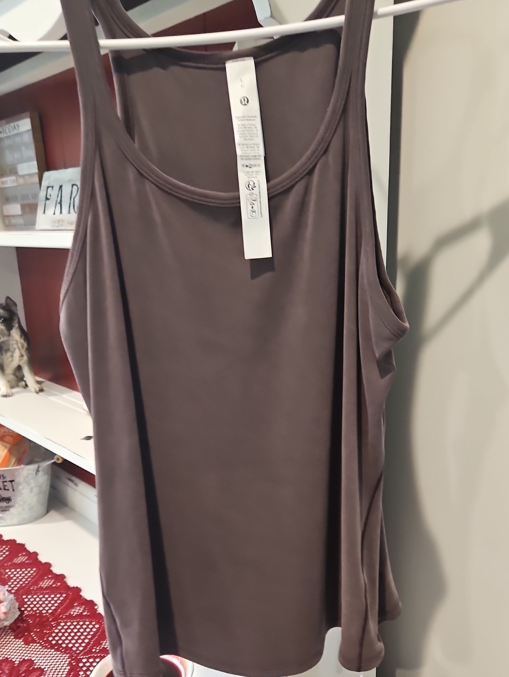 lululemon athletica Taupe Scoop Neck Tank